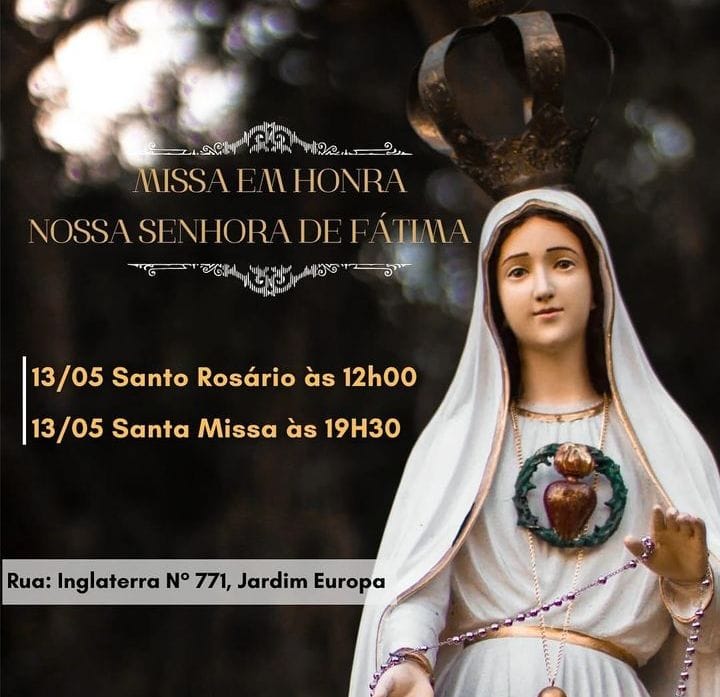 Capela Nossa Senhora de Fátima no Bairro Jardim Europa celebra missa hoje dia 13 de maio em honra à padroeira